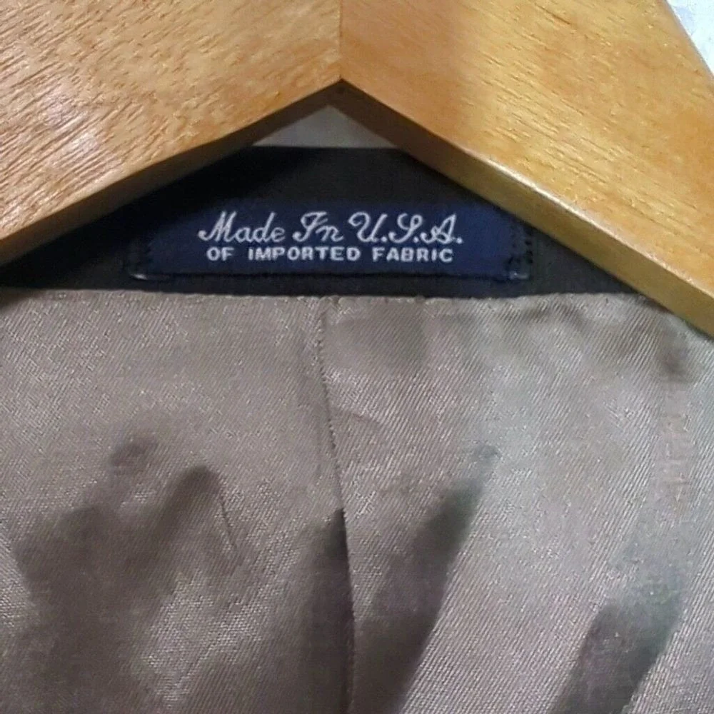 Burberrys of London Mens 43R Blazer Sport Coat Dark Brown‎ Wool Two Button